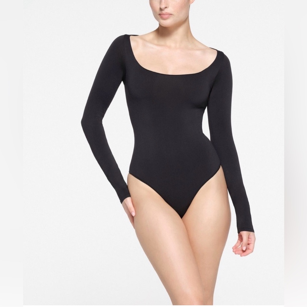 SKIMS Classic Black Long Sleeve Bodysuit